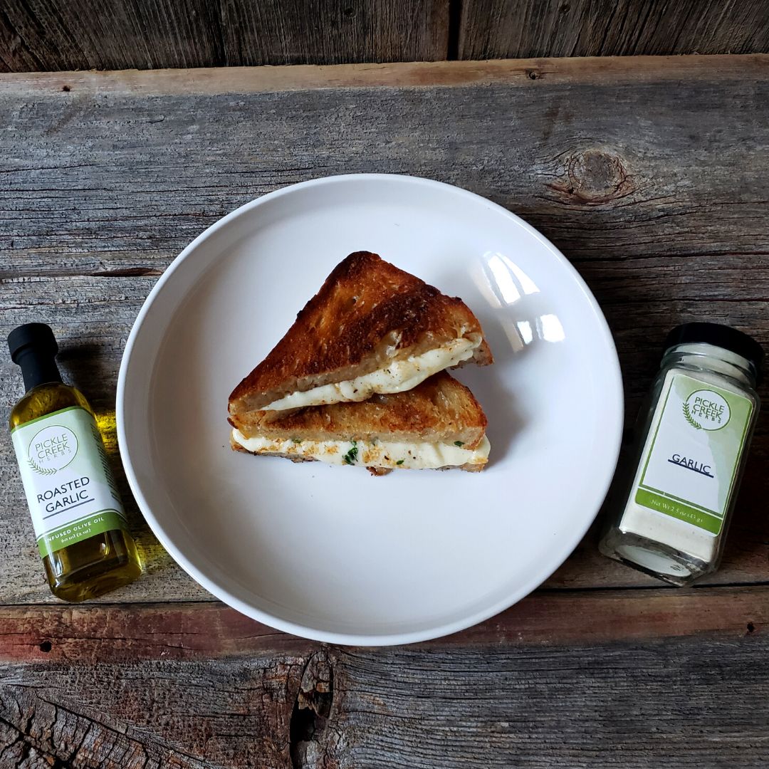 Garlic Bread Grilled Cheese – Pickle Creek Herbs